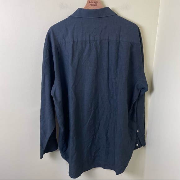 Givenchy Monsieur Blue/Gray Button Up Designer Shirt SZ 17 34/35 - Picture 9 of 9